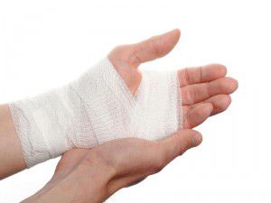 bandage on a hand